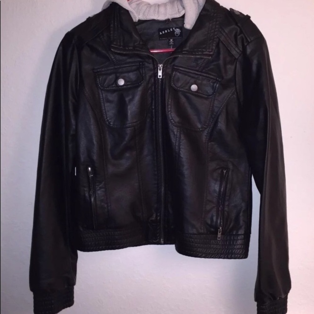 Black faux leather jacket